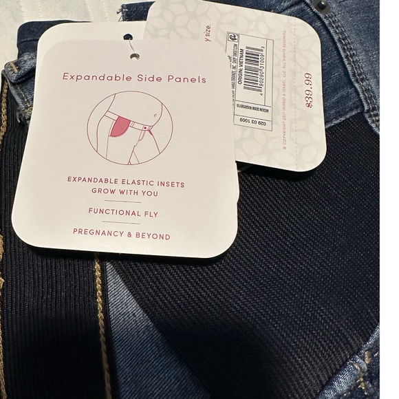 NWT Isabel Maternity 18 Distressed Medium Wash Skinny Jeans; Side Panel Pants - Picture 9 of 9